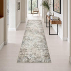 2.6x10 Washable Runner Rug:Modern Abstract Indoor Soft Carpet Brown by FXRHLP