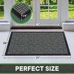Mibao Front Door Mat Outdoor Entrance, 71" x 24" Heavy Duty Welcome Mat for Outdoor and Indoor, Waterproof Dirt Trapper Doormat, Super Absorbent Indoor Entryway Mat for Patio & Porch - Light Gray - Image 2