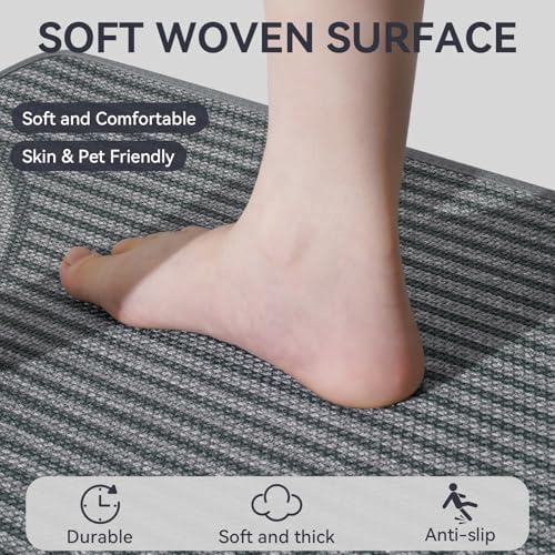 Kitchen Mats for Floor, Kitchen Rugs Non Slip, 17x47 Grey - Image 2