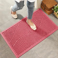 HIYARD Sturdy Front Door Mat, Absorbent Muddy Dirt Resist Welcome Door Mats Outdoor Indoor, Stain and Fade Resistant, Non-Slip Backing Entry Mat Low Profile Doormat for Entryway, 36×24, Pink by HIYARD