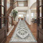 Madane Hallway Runner Rug 3x16 Washable Kitchen Runners Long, Black by Madane