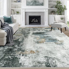 9x12 Area Rugs for Living Room Washable Bedroom Dining Room Black Gold by Aelenmu
