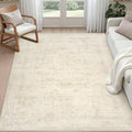 5x8 Area Rugs Living Room: Bedroom Neutral Washable Carpet Beige by Luxturiy