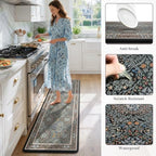 Collive Kitchen Mats for Floor Black Gray/Mulit Kitchen Rugs, 24''x71'' - Image 6