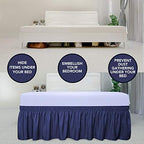 PureFit Wrap Around Ruffled Bed Skirt, Navy, Queen/King - 18" Drop - Image 3