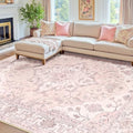 RELEANY Washable Area Rug, 7'x10', Pink by RELEANY