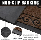 Yimobra Welcome Mats for Front Door 36x24, Heavy Duty Waterproof Outdoor Door Mat Outside Entrance, Non-Slip Low Profile Indoor Entryway Mat for Garage Patio, Coffee - Image 3