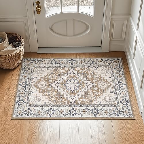 Lofus 2x3 Washable Rug for Entryway Bathroom, Non Slip Kitchen Mats Brown by Lofus