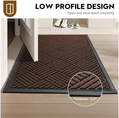 Front Door Mat, Heavy Duty Non-Slip Doormat 29.5"x17", Brown - Image 6