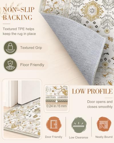 OLANLY 2'6"x14' Washable Runner Rug, Non Slip Carpet for Hallway Kitchen - Image 7