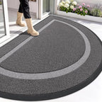 OLANLY Half Circle Front Door Mat Outside 71x47 All-Season Rubber Doormat by OLANLY
