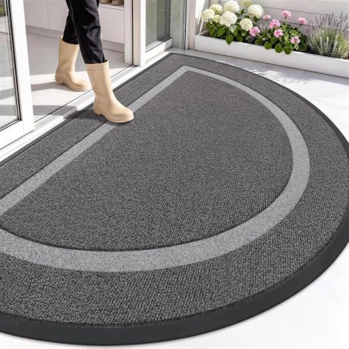 OLANLY Half Circle Front Door Mat Outside 71x47 All-Season Rubber Doormat by OLANLY