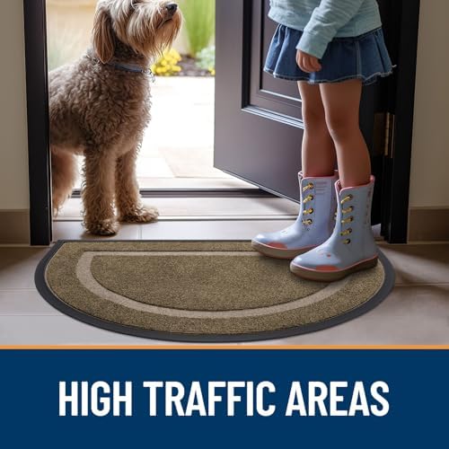 OLANLY Half Circle Front Door Mat Outside 47x32 All-Season Rubber Doormat - Image 7