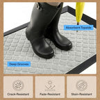 GORILLA GRIP WeatherMAX Door Mat, Indoor Outdoor, 29x17, Light Gray Lattice - Image 5