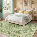 RELEANY Washable Area Rug, 6'x9', Green/Yellow - Image 4
