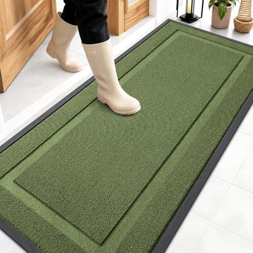 OLANLY Front Door Mat Outside 59x23, All-Season Heavy-Duty Rubber Doormat by OLANLY