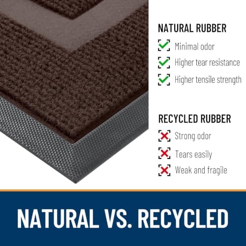 OLANLY Half Circle Front Door Mat Outside 71x47 All-Season Rubber Doormat - Image 4