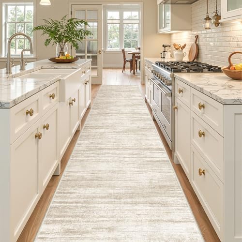 2x10 Runner Rug Non Slip,Washable Hallway Runner Rug,Brown - Image 5