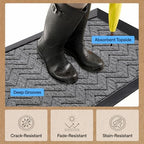 GORILLA GRIP WeatherMAX Door Mat, Indoor Outdoor Use, 47x35, Silver Chevron - Image 6