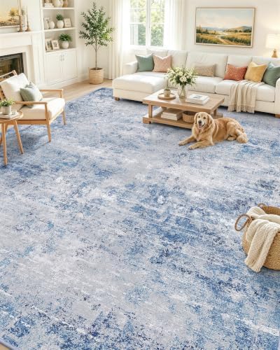 OLANLY 9x12 Washable Area Rug, Soft Non Slip Carpet for Bedroom Living Room by OLANLY