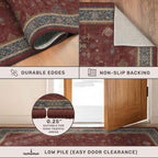Hazo Haus Oriental 8x12 Large Area Rugs for Living Room - Burgundy Rug for Bedroom Under Bed, Dining Room Under Kitchen Table, Washable Soft Non Slip Unique Indoor Décor - Image 5