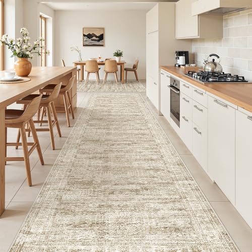 3x14 Runner Rug Non Slip,Washable Hallway Runner Rug,Brown - Image 3