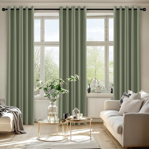 MIULEE Blackout Curtains for Bedroom 2 Panels 40 x 84 Inch Long Sage - Image 6