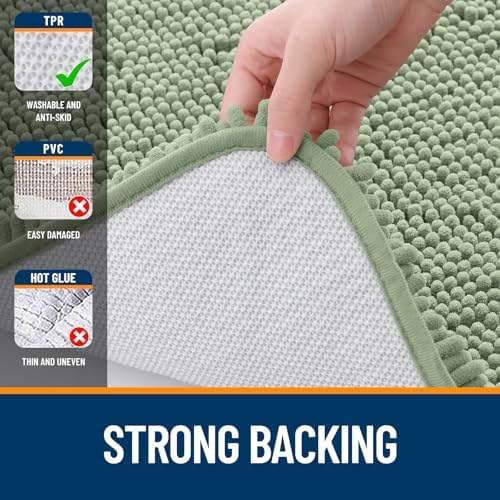 OLANLY Large Bathroom Rugs 47x32, Extra Soft Absorbent Chenille Bath Rugs - Image 6