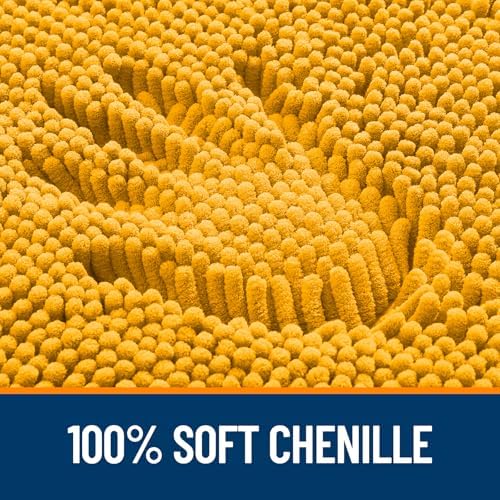 OLANLY Bathroom Runner Rugs 44x24, Soft Absorbent Chenille Bath Rugs, Rubber Backing Quick Dry, Machine Washable Long Bath Mats for Bathroom, Tub and Shower, Home Decor Accessories, Golden Yellow - Image 3