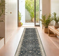 Black Washable 8ft Long Runners for Hallways, 2x8 Kitchen Runner Rug, Entryway Indoor Runner for Bathroom, Non Slip Boho Vintage Floor Décor for High Traffic Area by HazoHaus