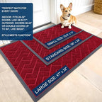 OLANLY Front Door Mat Outside 47x23, All-Season Absorbent Rubber Doormat - Image 2