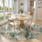 Lofus 6ft Area Rug for Living Room,Abstract Washable Rugs,Coffee/Green - Image 3