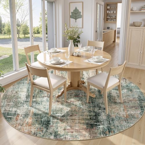 Lofus 8ft Area Rug for Living Room,Abstract Washable Rugs,Coffee/Green - Image 3