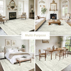 Washable Rugs 5x7 Area Rugs for Living Room,Bedroom,Dining Room-Beige Green - Image 6