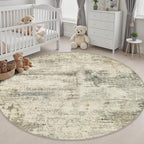 Round Area Rug Living Room: 6 ft Modern Washable Indoor Carpet - Image 5
