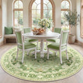 RELEANY Washable Area Rug, Round 7ft, Green/Yellow by RELEANY