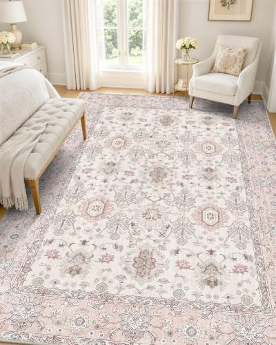 OLANLY 5x7 Washable Area Rug, Soft Non Slip Carpet for Bedroom Living Room by OLANLY