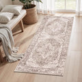 Lofus 2x5 Runner Rug for Hallways, Washable Kitchen Rugs, Non-Slip Rugs for Entryway and Bedroom, Vintage Boho Carpet, Soft Low Pile Long Runner Area Rug, Vintage Beige Brown by Lofus
