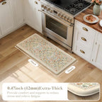 Collive Kitchen Mats Cushioned Anti Fatigue, Beige Kitchen Rug Sets - Image 2