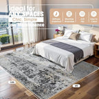 8x10 Area Rugs for Living Room Washable Bedroom Dining Room Black Grey Gold - Image 2
