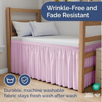 CGK Linens Dorm Room Bed Skirt Full XL - Dorm Essentials - 36" Light Pink - Image 6