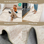 Kitchen Rugs Sets of 2, Washable Non-Slip Kitchen Mats for Floor, Stain Resistant Kitchen Runner Rugs for Kitchen Sink Laundry Entryway (Cream Beige, 2x3+2x4) - Image 5