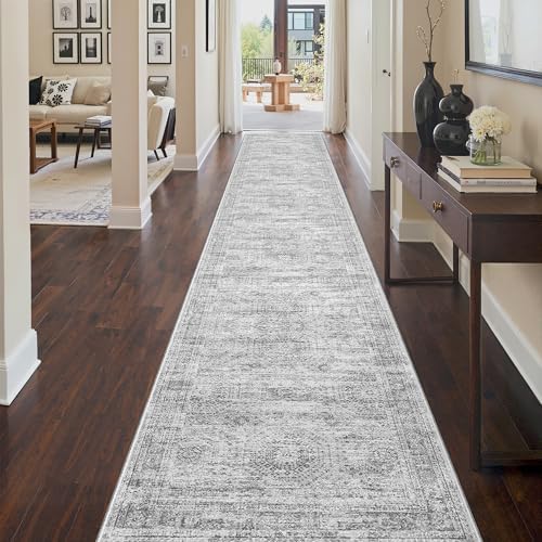 3x18 Runner Rug Non Slip,Washable Hallway Runner Rug,Grey - Image 5