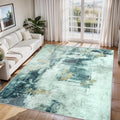 6x9 Area Rugs for Living Room Washable Bedroom Dining Room Teal Grey Gold by Aelenmu