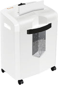 Bonsaii Micro Cut Shredder, Portable with a Convenient Handle, shredding up to 12 Sheets, P-4 Security Level, 60 Min Continuous, CD/Credit Card, Jam-Proof, 4.2 Gal Bin, White/Gray