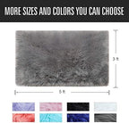 Noahas Luxury Fluffy Rugs Bedroom Furry Carpet Bedside Faux Fur Sheepskin Area Rugs Children Play Princess Room Decor Rug, 3 x 5 Feet - Image 2