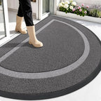 OLANLY Half Circle Front Door Mat Outside 59x34 All-Season Rubber Doormat by OLANLY