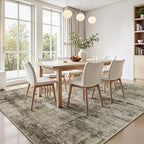 9x12 Area Rug for Living Room, Abstract Washable Non-Slip Large Rugs, Brown - Image 3