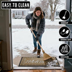Yimobra Welcome Mat, Heavy Duty Sturdy Door Mats for Home Entrance Outdoor Indoor, Front Doormat for Outside Patio Floor Entry Porch Garage Office, Waterproof, Low Profile, 47 x 24, Beige Brown - Image 6