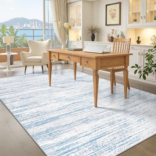 Area Rug 5x7 Living Room Rugs: Washable Modern Rug Non-Slip Soft Rugs Stain Resistant Printed Rug Indoor Carpet for Bedroom Kitchen Dining Room Nursery Home(Blue, 5'x7') - Image 3